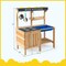 Costway Kids Kitchen Playset Wooden Outdoor Mud Kitchen Pretend Play Toy W/ Kitchenware